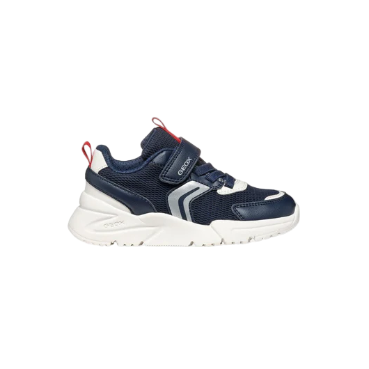 Geox boys' navy and red lace-up trainer