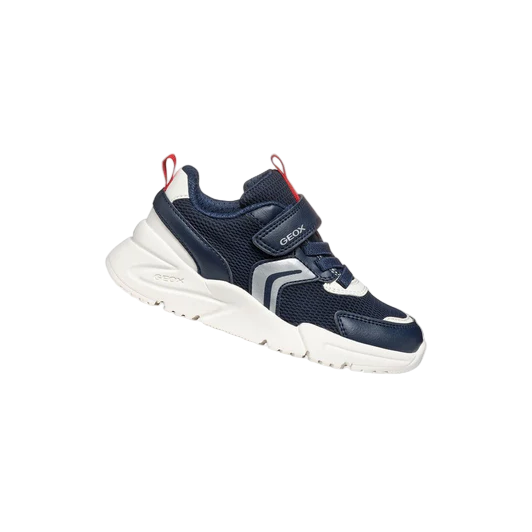 Geox boys' navy and red lace-up trainer
