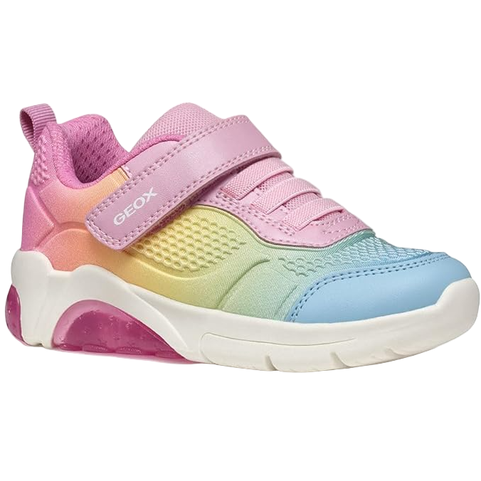 Geox girls' pink trainer with velcro