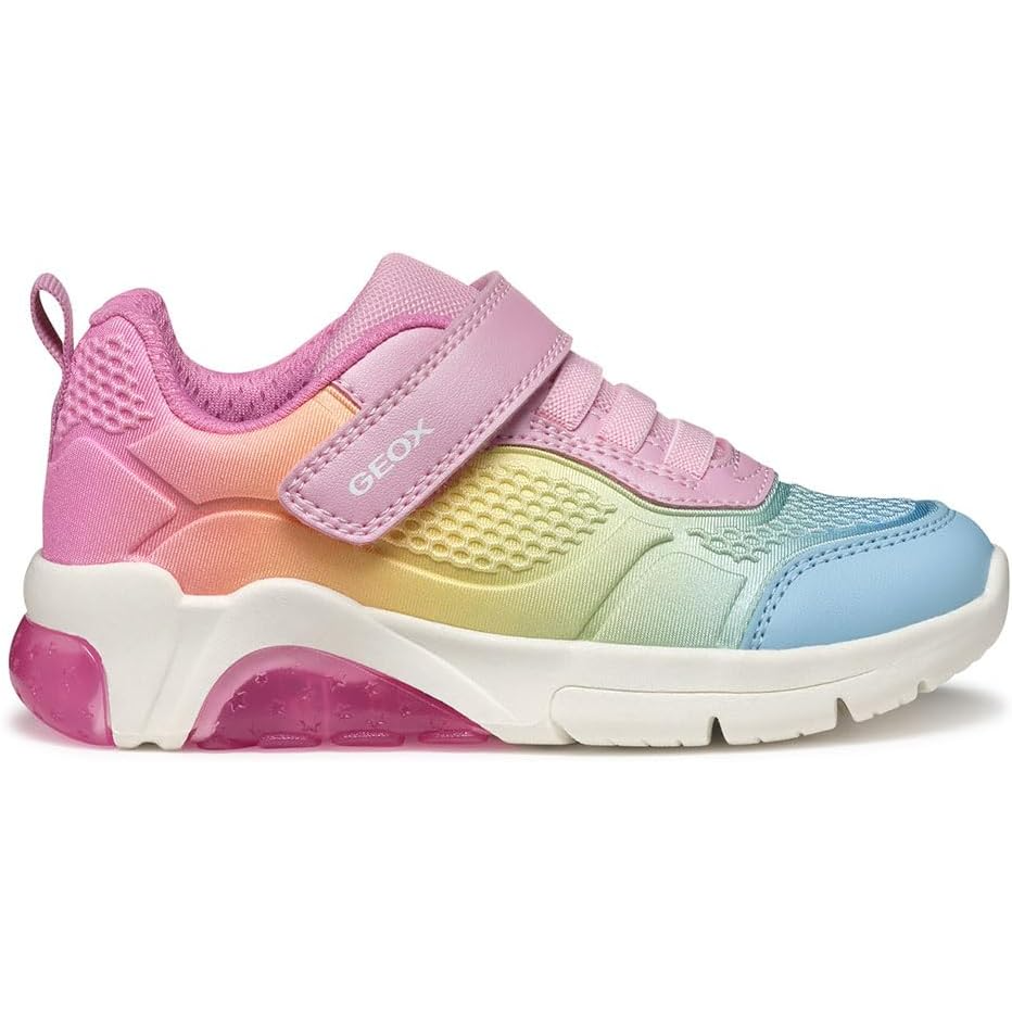 Geox girls' pink trainer with velcro