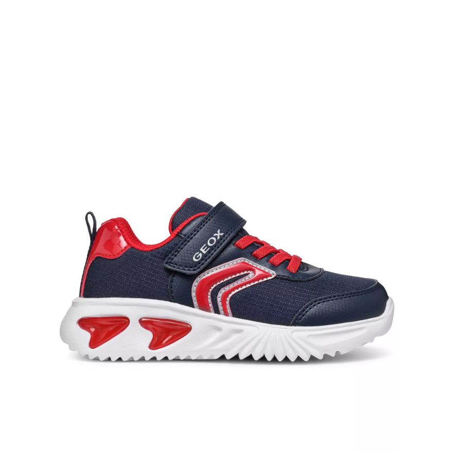 Geox boys' navy and red lace-up trainer