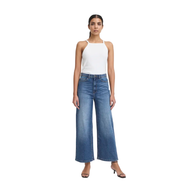 Ichi women's blue denim jeans with zip