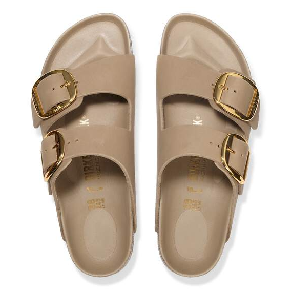 Birkenstock women's brown leather sandal with buckle