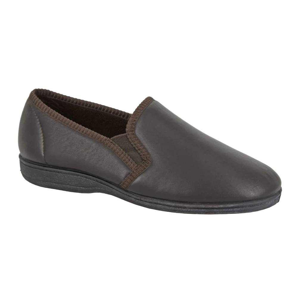 Sleepers Mens Hadley Slipper Dark Brown