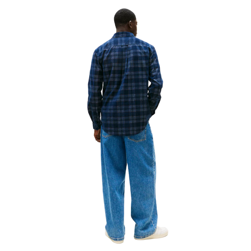 Tommy Jeans Mens Check Cord Shirt Navy