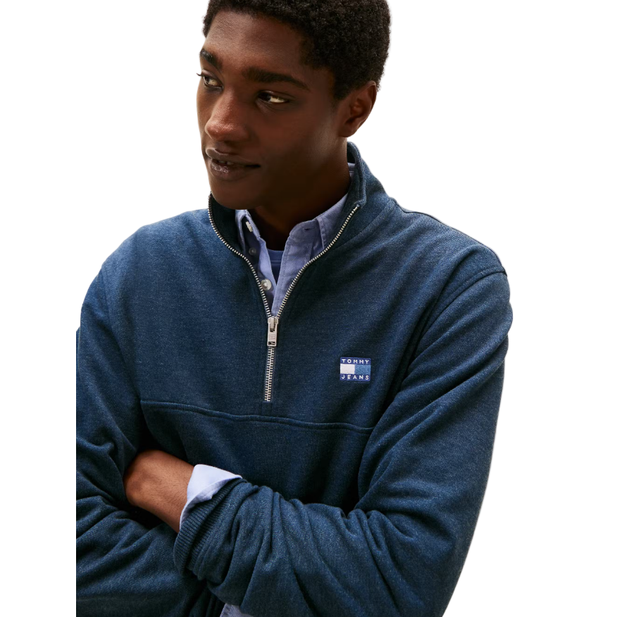 Tommy Jeans Mens 1/4 Zip Dark Night Navy