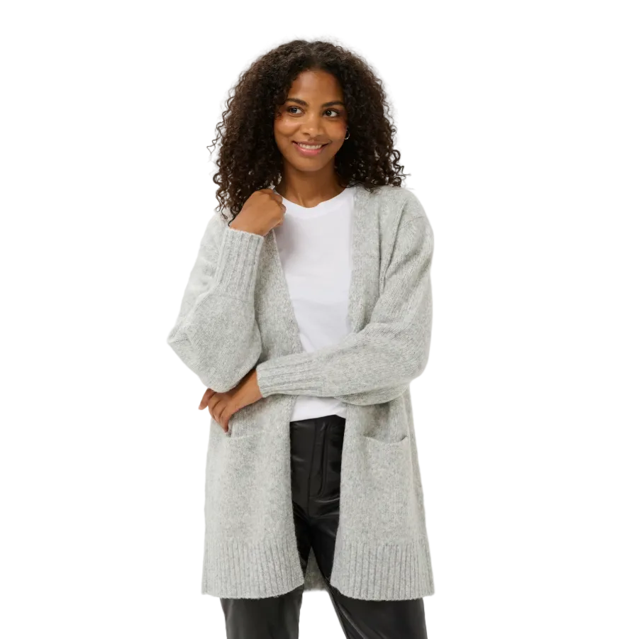Kaffe Womens KAlianne Cardigan Grey Melange