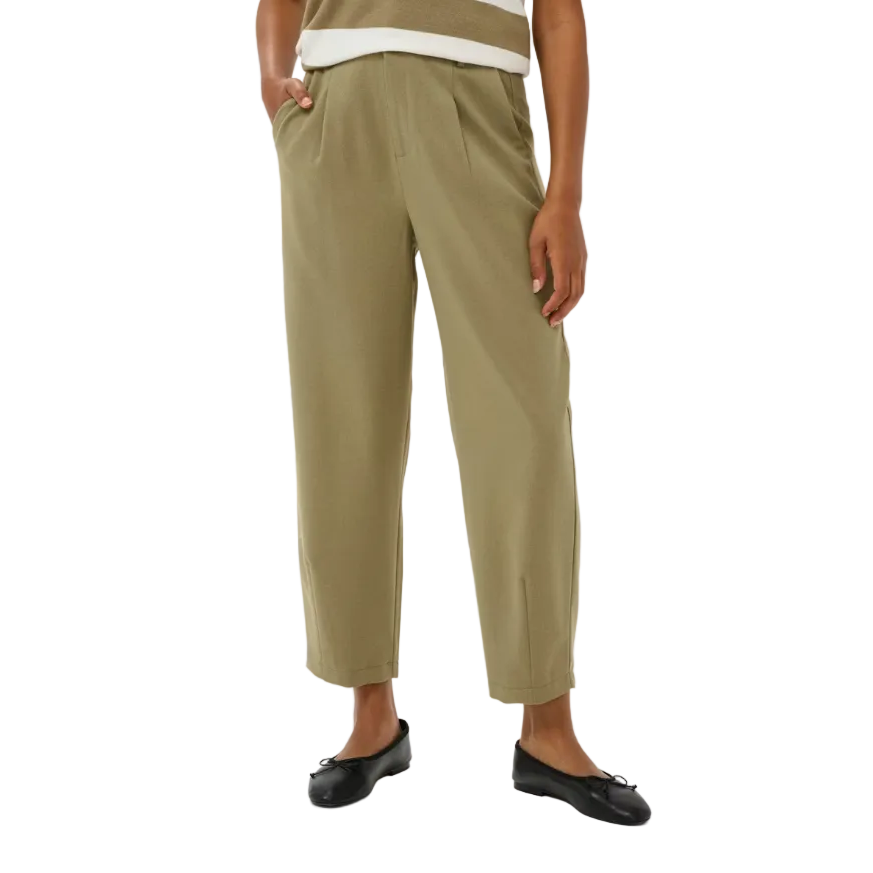 Kaffe women's green trousers with elasticated