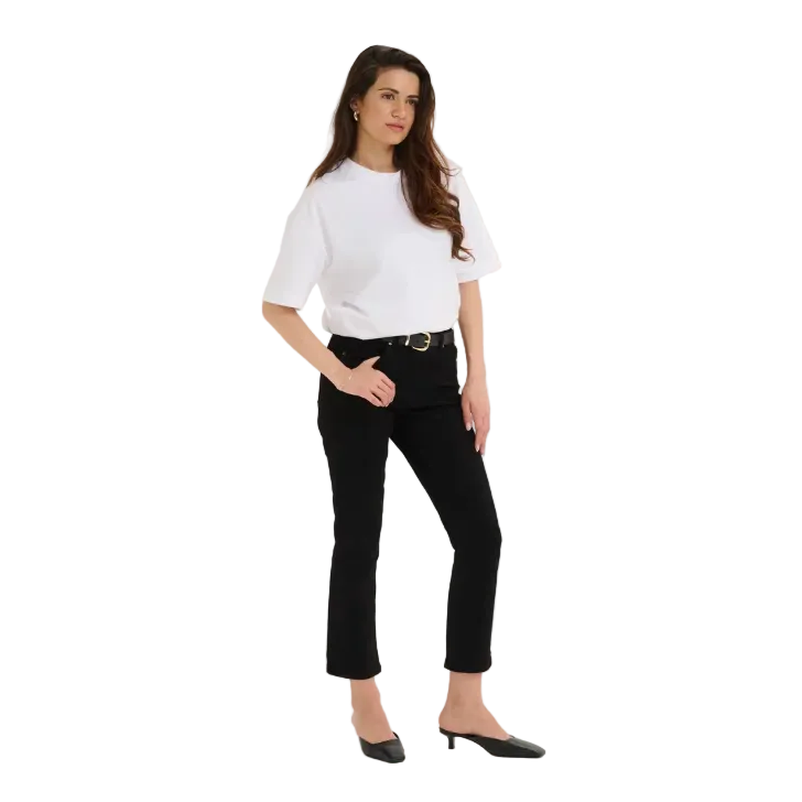 Kaffe Womens KAriver Cropped Jeans Black Deep