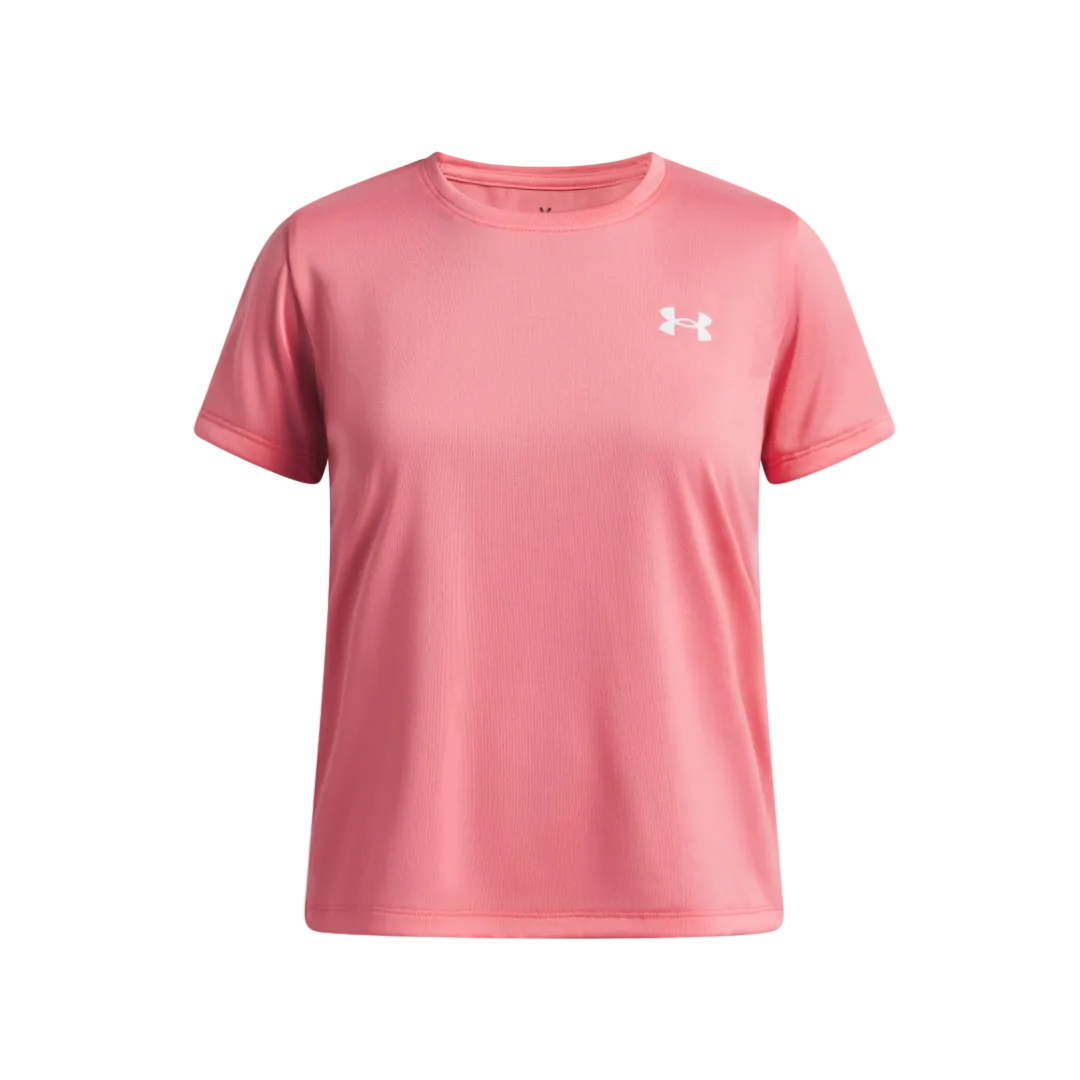 Under Armour Girls Tech 600 Tee Bittersweet Pink/White