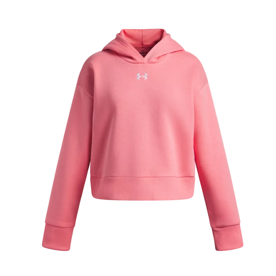 Under Armour Girls Crop Hoodie Bittersweet Pink/White
