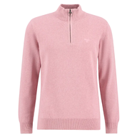Barbour Mens Cotton Half Zip Knitted Jumper Pink