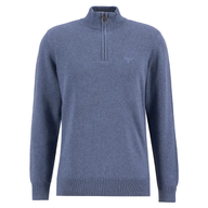 Barbour Mens Cotton Half Zip Knitted Jumper Dusk Blue