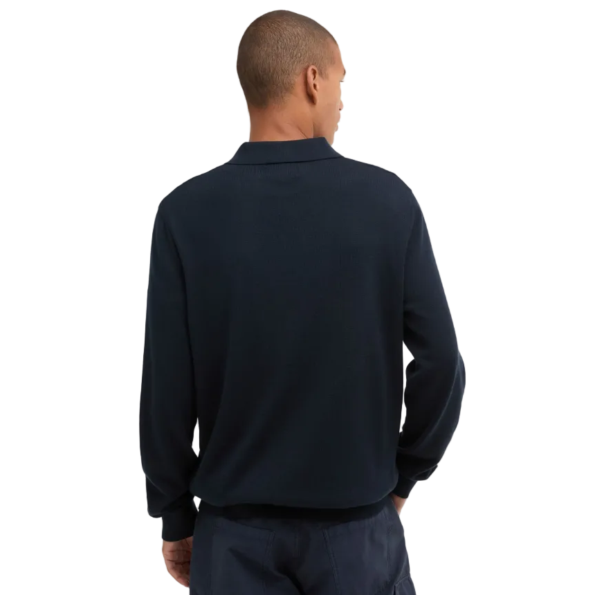 Barbour Mens Pima Cotton Knitted Polo Shirt Navy