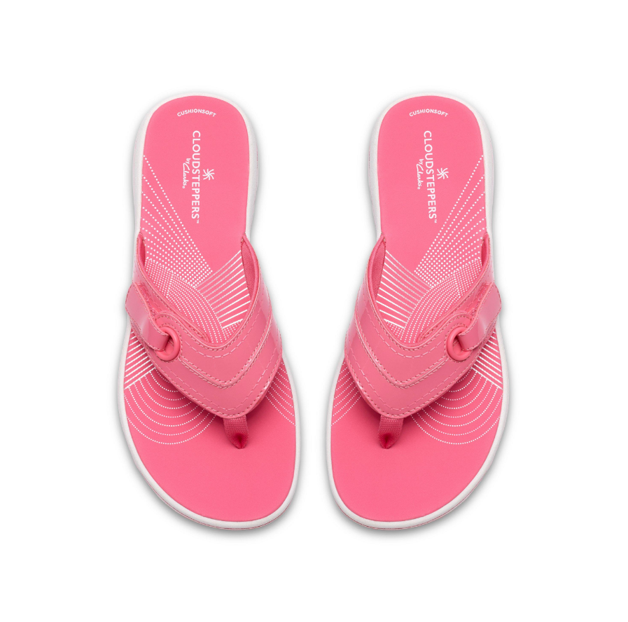 Clarks Womens Toe Post Sandal Brinkley Reyna Pink