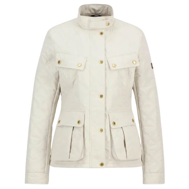 Barbour International Womens Jacket Halsey Quilted Silver Birch