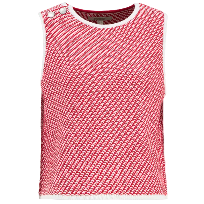 Barbour Womens Vest Amanda Knitted Poppy Red