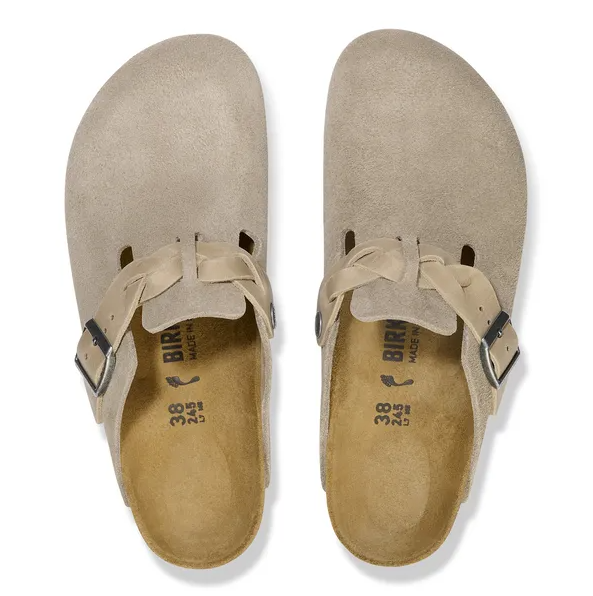 Birkenstock Womens Clog Boston Braided Taupe