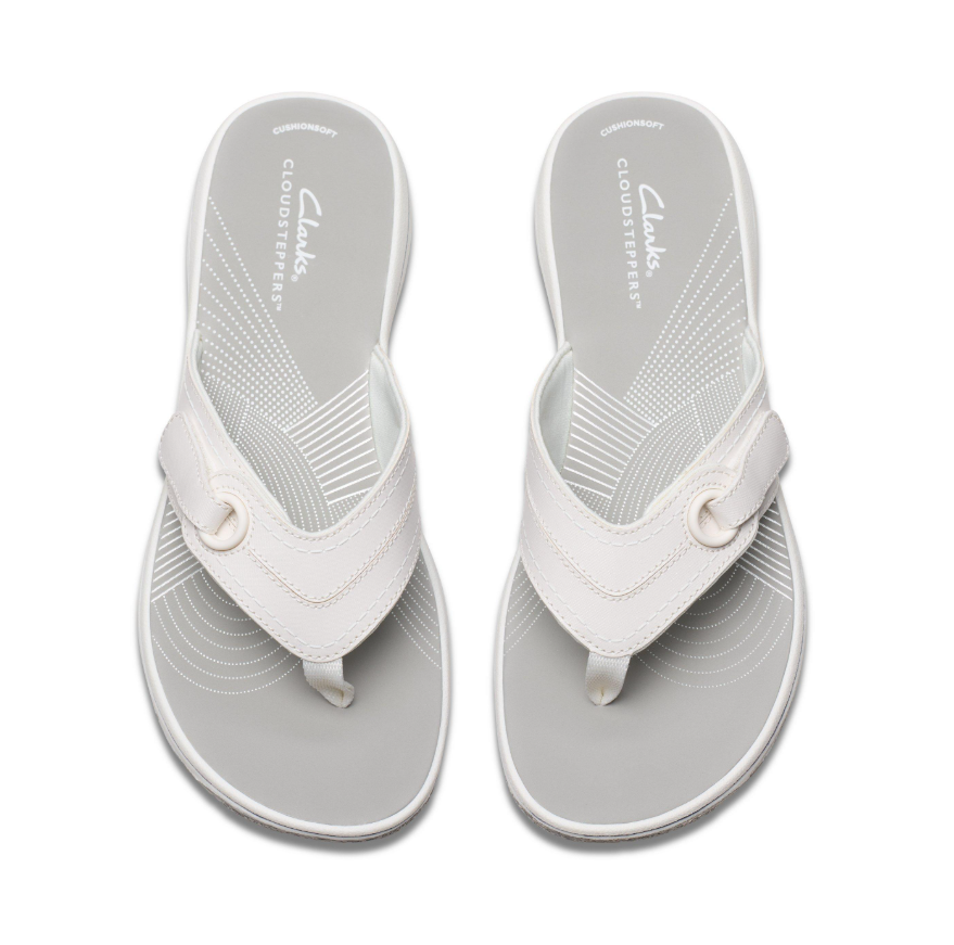 Clarks Womens Toe Post Sandal Brinkley Reyna White