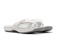 Clarks Womens Toe Post Sandal Brinkley Reyna White