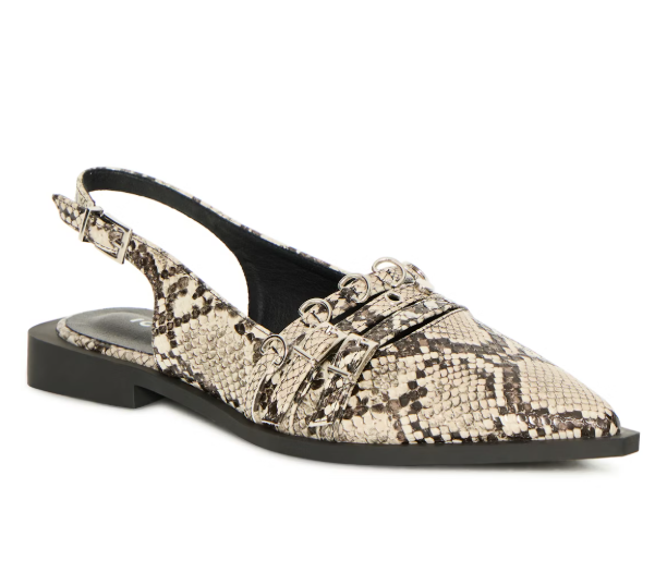 Ichi women's beige snakeskin slingback shoe