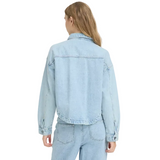 Ichi Womens Ihbauve Casual Jacket Light Blue Washed