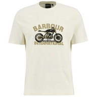 Barbour International Mens T-Shirt Shifter Graphic Print Whisper White