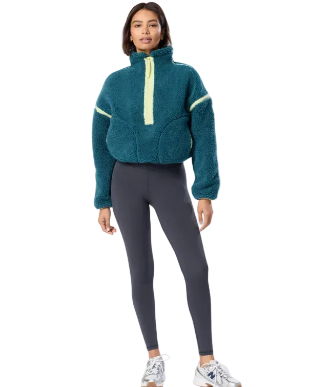 Gym+Coffee Womens Industry Fleece Half Zip Deep Teal