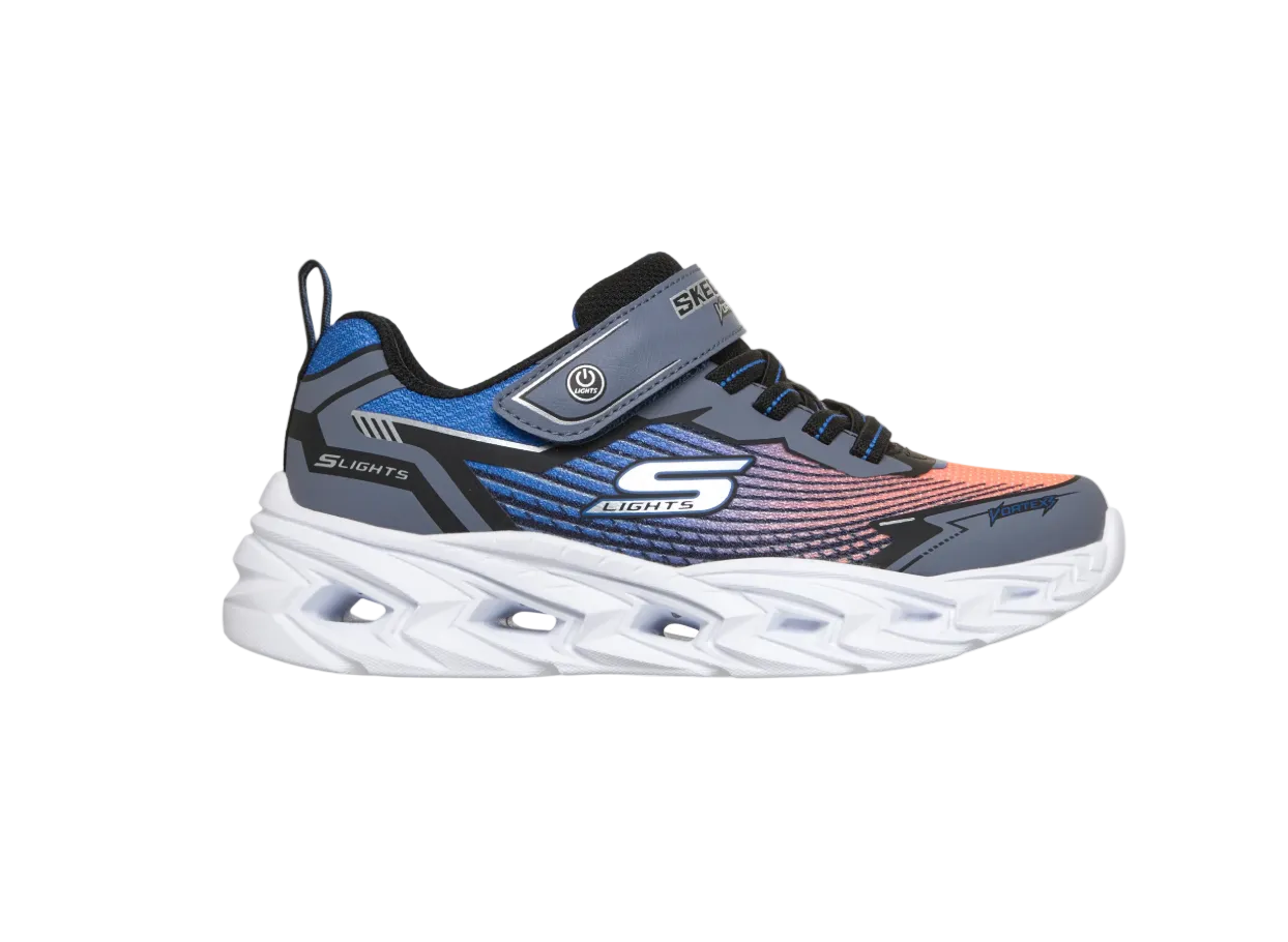 Skechers Boys Trainer S Lights: Vortex 3.0 Black/Blue/Orange