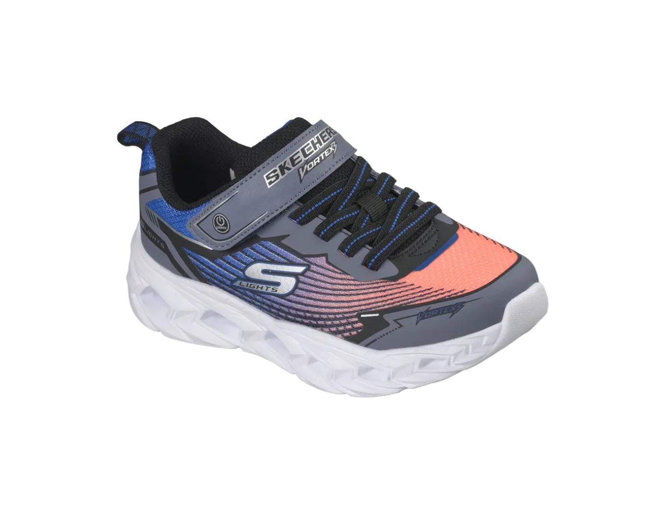 Skechers Boys Trainer S Lights: Vortex 3.0 Black/Blue/Orange