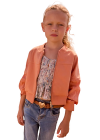 Mayoral Girls Zip Sweater Peach