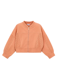 Mayoral Girls Zip Sweater Peach