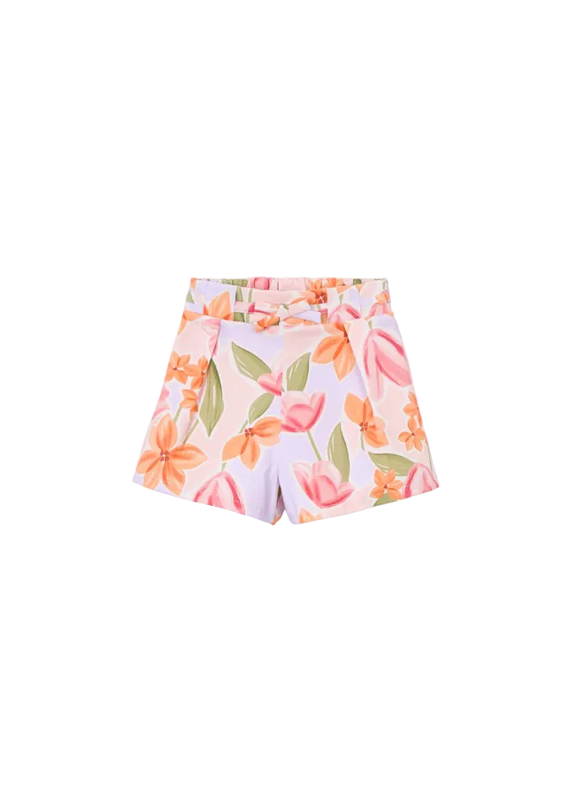 Mayoral Girls Printed Pleated Skirt Trousers Blossom