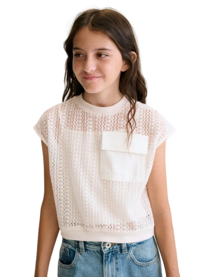 Mayoral Girls Shirt 6160 Bone