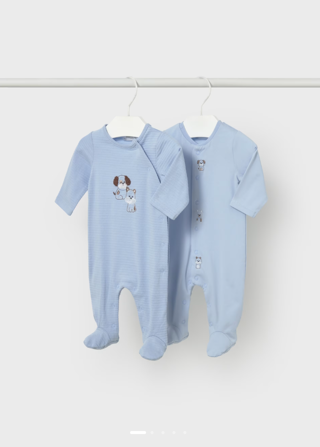 Mayoral Newborn 2-Piece Long-Sleeved Romper Sky
