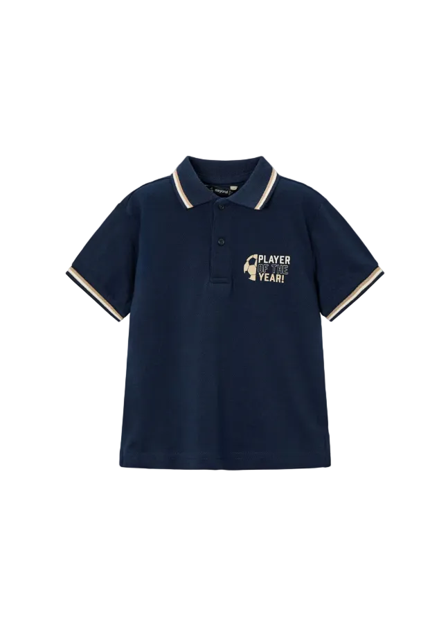 Mayoral Boys Football Polo Shirt Navy