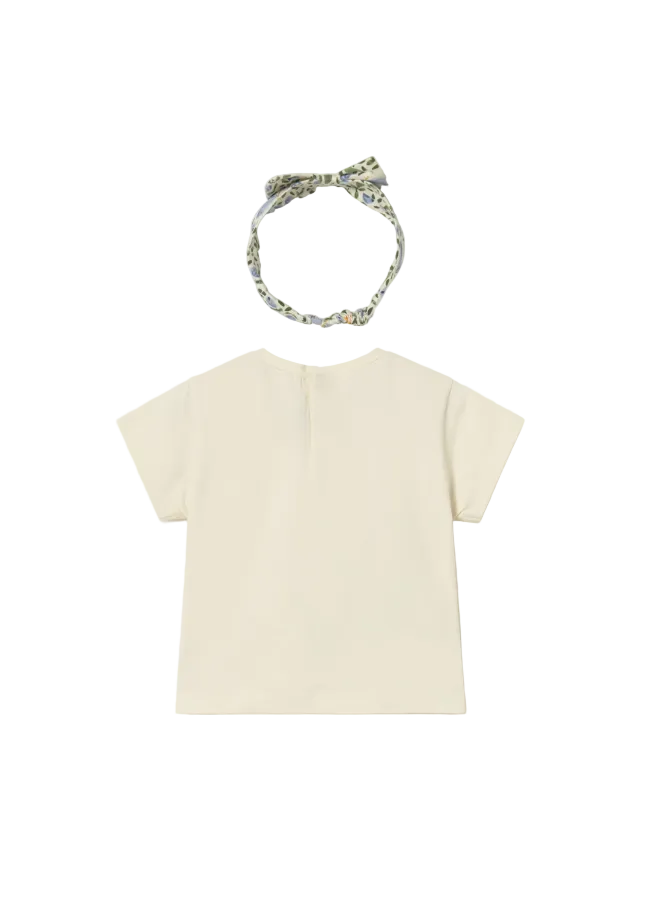 Mayoral Girls T-Shirt with Headband Bone