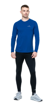 Ronhill Mens T-Shirt Core L/S Dark Cobalt/Bright White