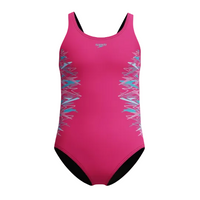 Speedo Girls Swimsuit Placement Muscleback Pink/Blue