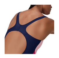 Speedo Womens Swimsuit Colourblock Splice 2.0 Navy/Pink