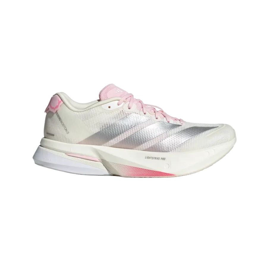 Adidas women's white and pink mesh trainer