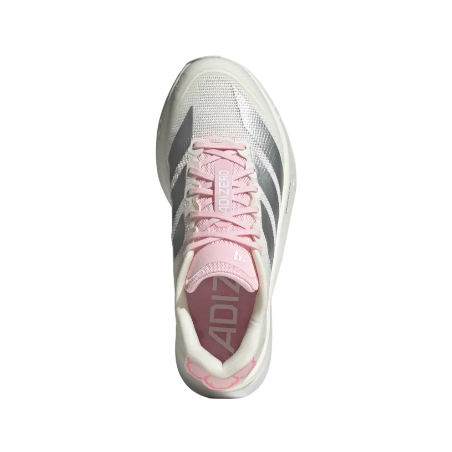 Adidas women's white and pink mesh trainer