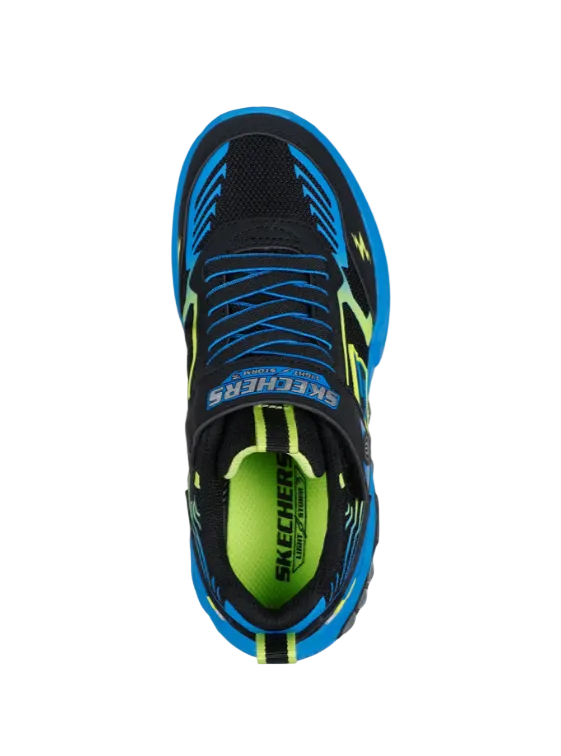 Skechers Boys Trainers S Lights-Light Storm 3 Black/Blue/Lime