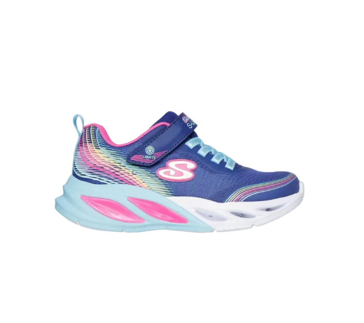 Skechers Girls Trainer S Lights-Cosmic Glow-Rainbow Beam Navy/Multi
