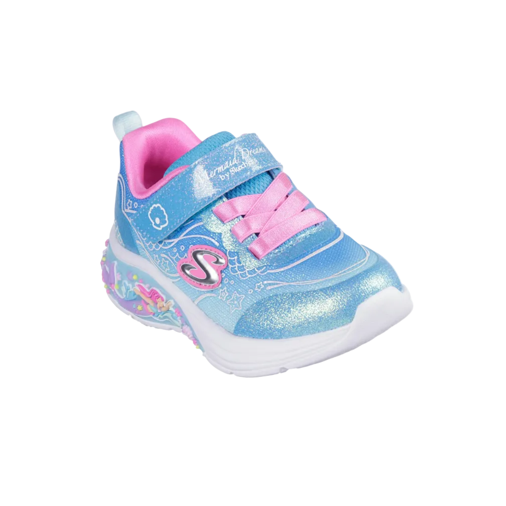 Skechers Girls Trainer S Lights-My Dreamers-Lil Mermaid Blue/Multi