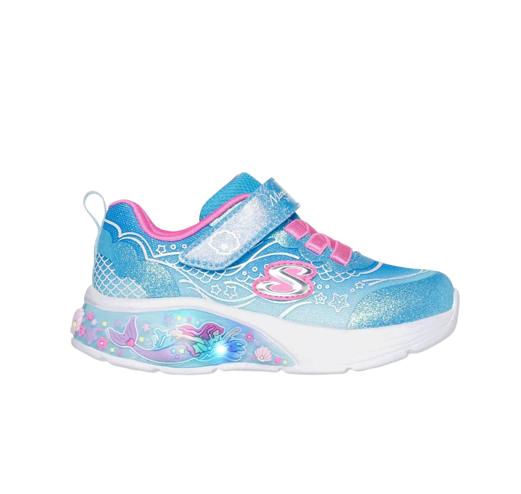 Skechers Girls Trainer S Lights-My Dreamers-Lil Mermaid Blue/Multi