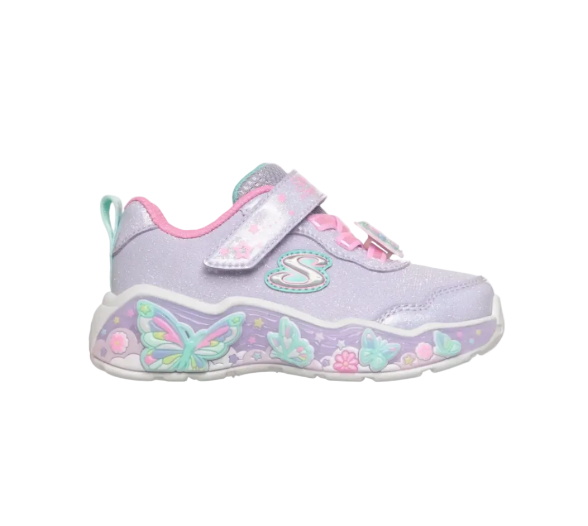 Skechers Girls Trainer S Lights-Lil Butterfly Bliss Lavender/Multi