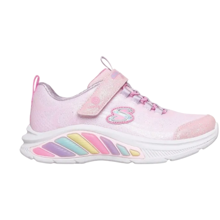 Skechers Girls Trainers Rainbow Cruisers Glitzy Glo Light Pink/Lavender