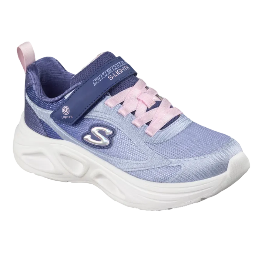 Skechers Girls Trainers Sola Glow Navy/Pink