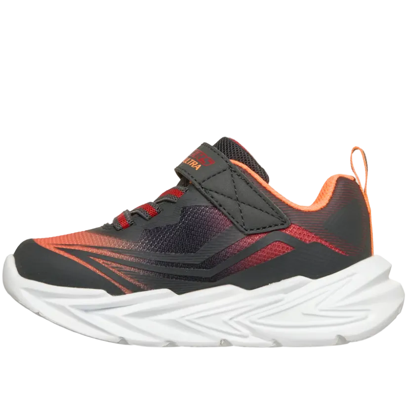Skechers Boys Trainers Flex Glow Ultra Charcoal/Red